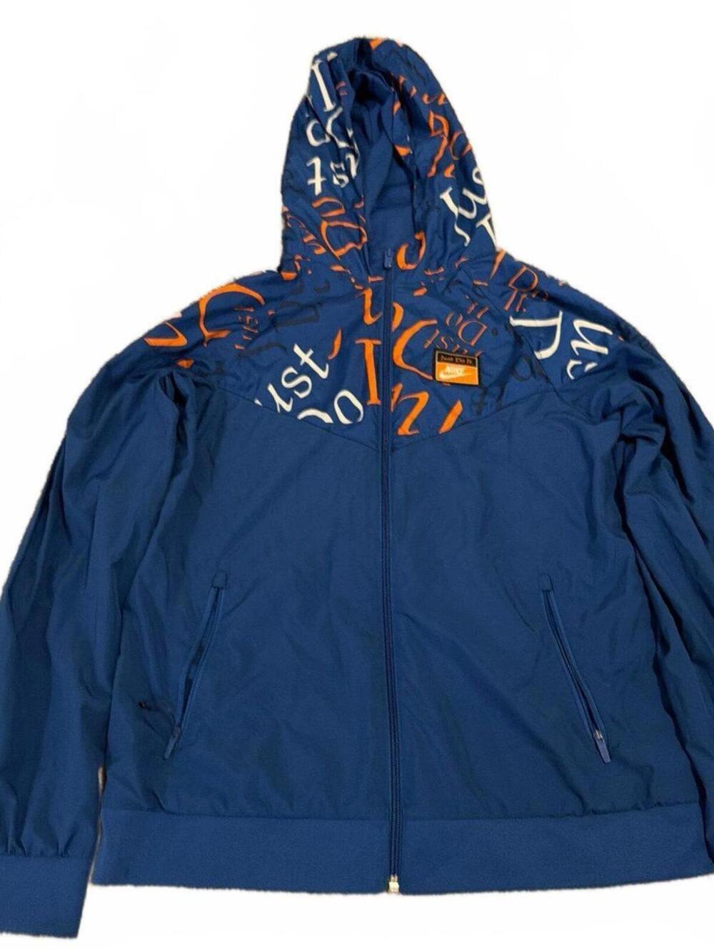 Nike Blue Hooded Windbreaker Jacket Lightweight Activewear XL